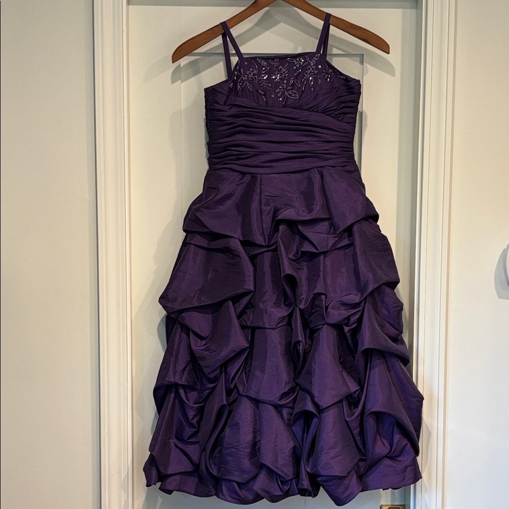 Charming Purple Layered Kids Dress size 6